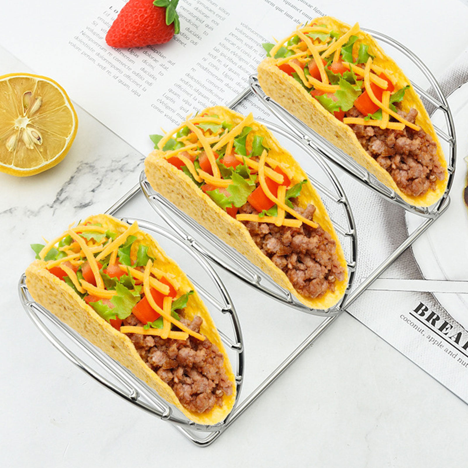 Kitchen Baking Rack - Stojak na taco ze stali nierdzewnej,