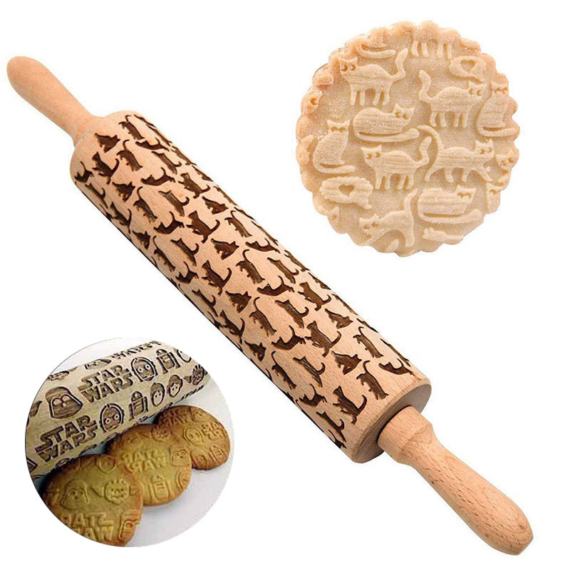 1PC tłoczenie grawerowane wałe – Kitchen Roller Baking recenzja i cena